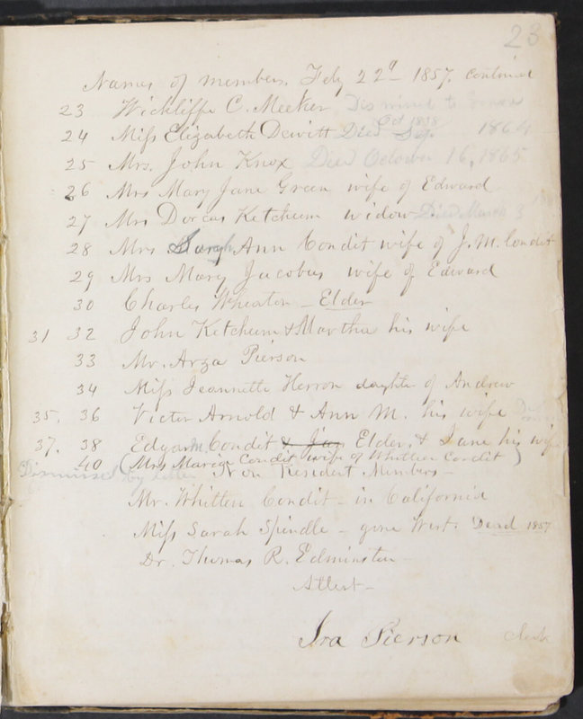 Sessional Records of the 1st Presbyterian Church of Trenton, Delaware Co., Ohio, 1831 (p. 29)