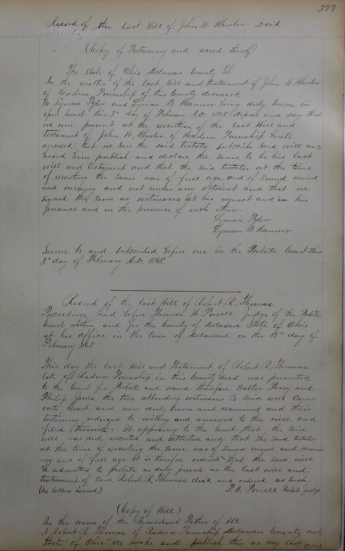 Delaware County Ohio Will Records Vol. 4 1859-1869 (p. 409)