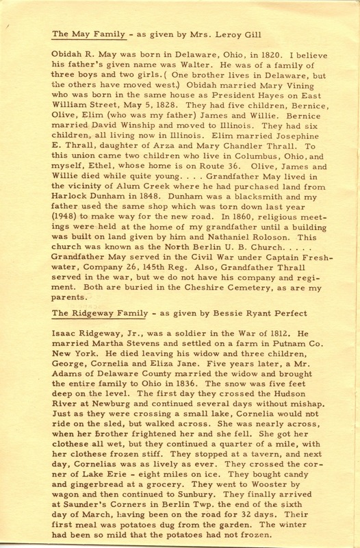 Berlin Township Program of the Delaware County Historical Society (p. 6)