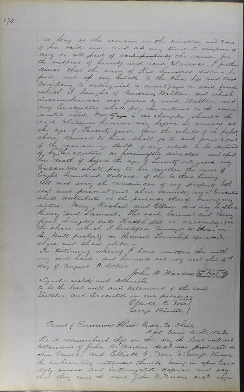 Delaware County Ohio Will Records Vol. 3 1850-1859 (p. 226)