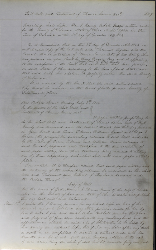 Delaware County Ohio Will Records Vol. 3 1850-1859 (p. 361)