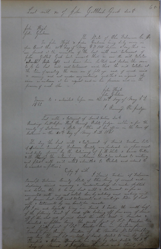 Delaware County Ohio Will Records Vol. 4 1859-1869 (p. 95)