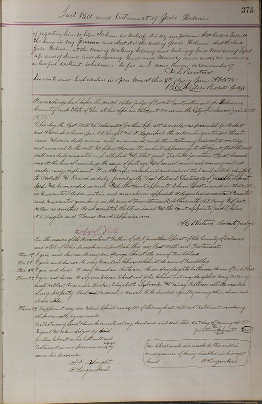 Delaware County Ohio Will Records Vol. 5 1869-1876 (p. 408)