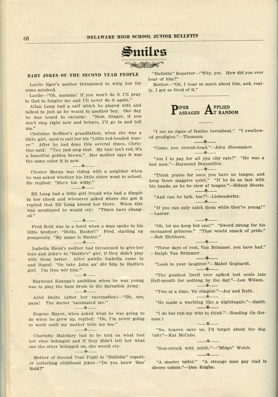 Delaware High School Bulletin 1915 (p. 70)