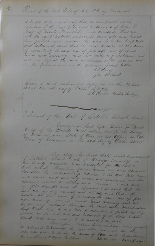 Delaware County Ohio Will Records Vol. 4 1859-1869 (p. 388)