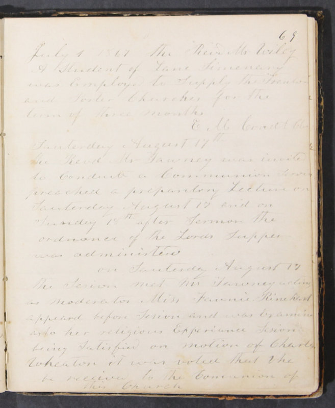 Sessional Records of the 1st Presbyterian Church of Trenton, Delaware Co., Ohio, 1831 (p. 75)