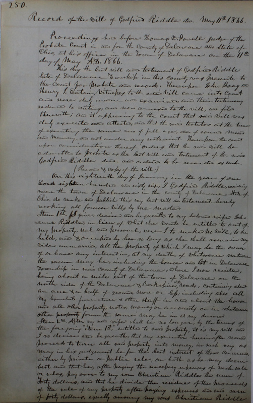 Delaware County Ohio Will Records Vol. 4 1859-1869 (p. 282)