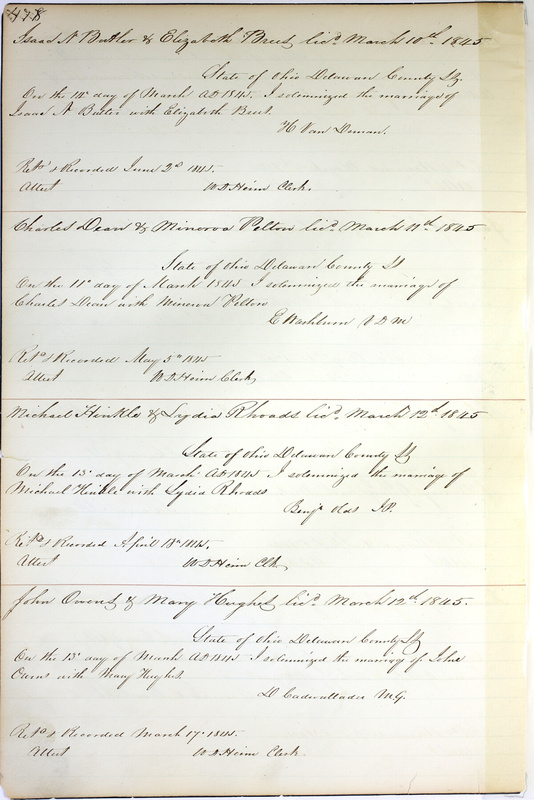 Marriage Records Vol.1 1835-1845 (p. 482)