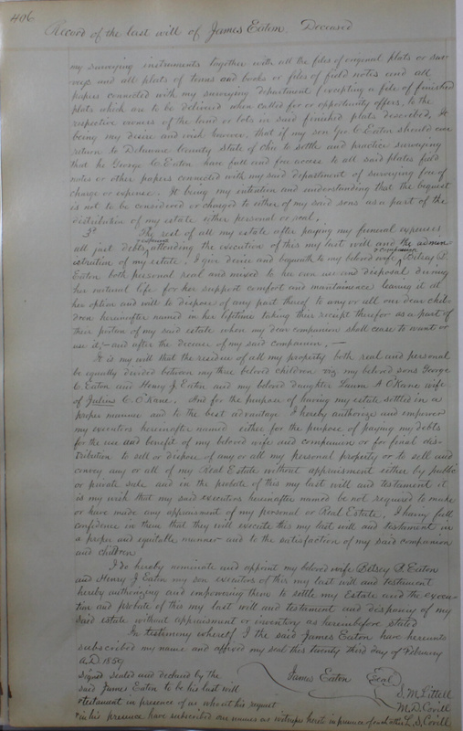 Delaware County Ohio Will Records Vol. 4 1859-1869 (p. 438)