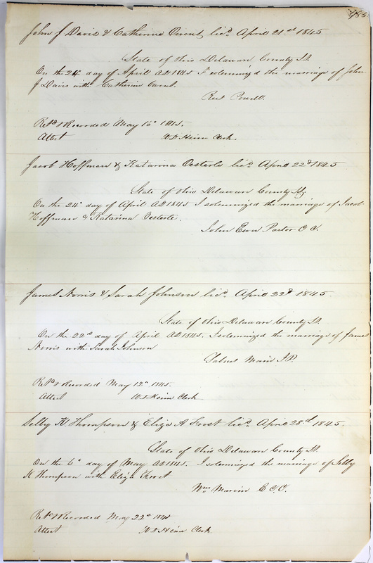 Marriage Records Vol.1 1835-1845 (p. 489)