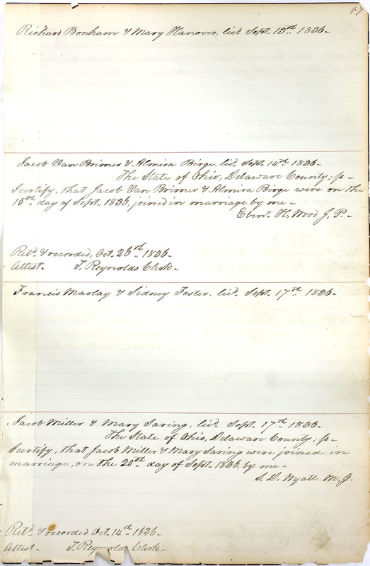 Marriage Records Vol.1 1835-1845 (p. 61)