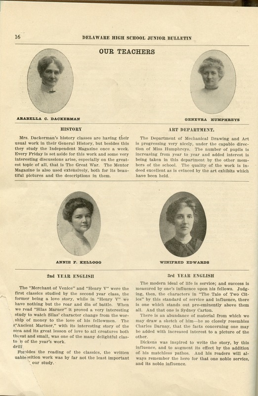 Delaware High School Bulletin 1915 (p. 18)