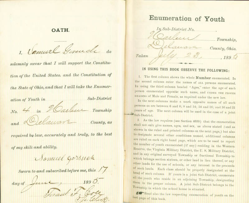 Harlem Township Enumeration of Youth Sub-District 4, July 23th, 1895 (p. 3)