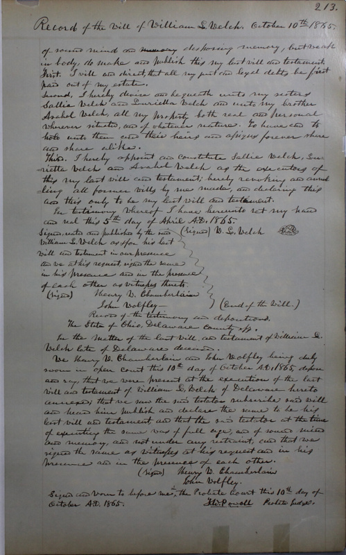 Delaware County Ohio Will Records Vol. 4 1859-1869 (p. 245)