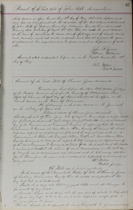 Delaware County Ohio Will Records Vol. 5 1869-1876 (p. 100)