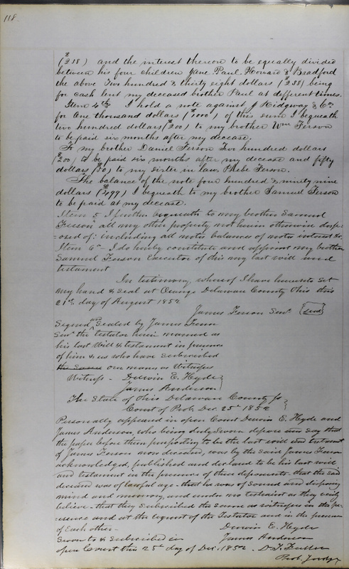 Delaware County Ohio Will Records Vol. 3 1850-1859 (p. 170)