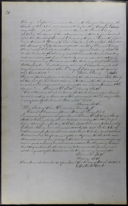 Delaware County Ohio Will Records Vol. 3 1850-1859 (p. 78)