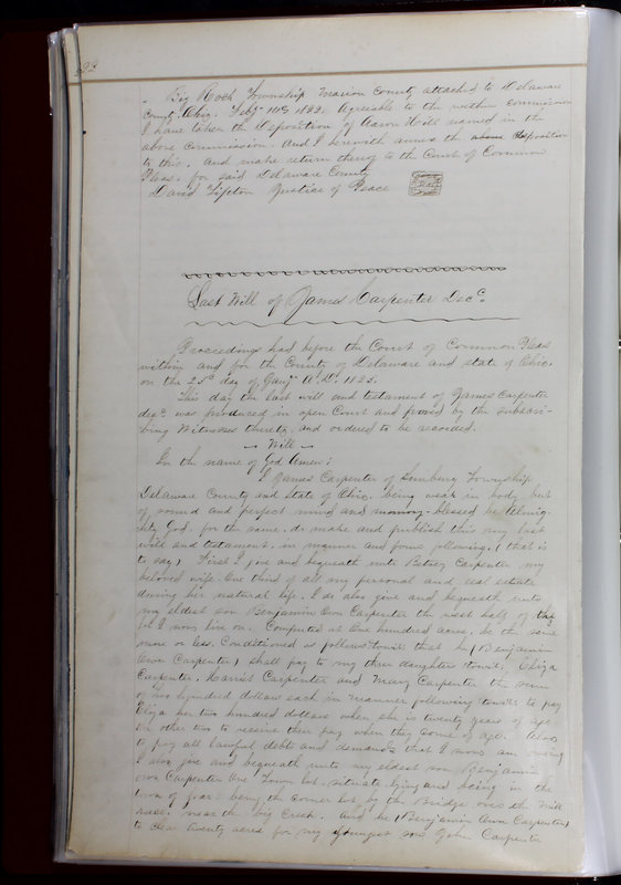 Delaware County Ohio Will Records Vol. 1 1812-1835 (p. 54)