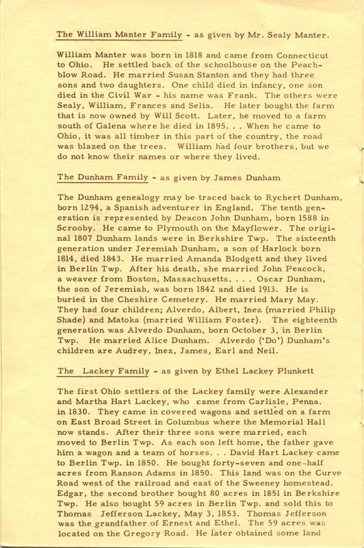 Berlin Township Program of the Delaware County Historical Society (p. 10)