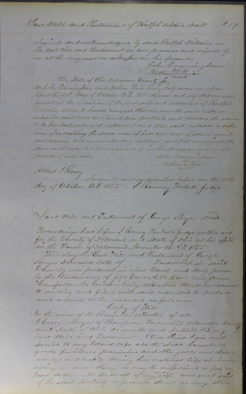 Delaware County Ohio Will Records Vol. 3 1850-1859 (p. 311)