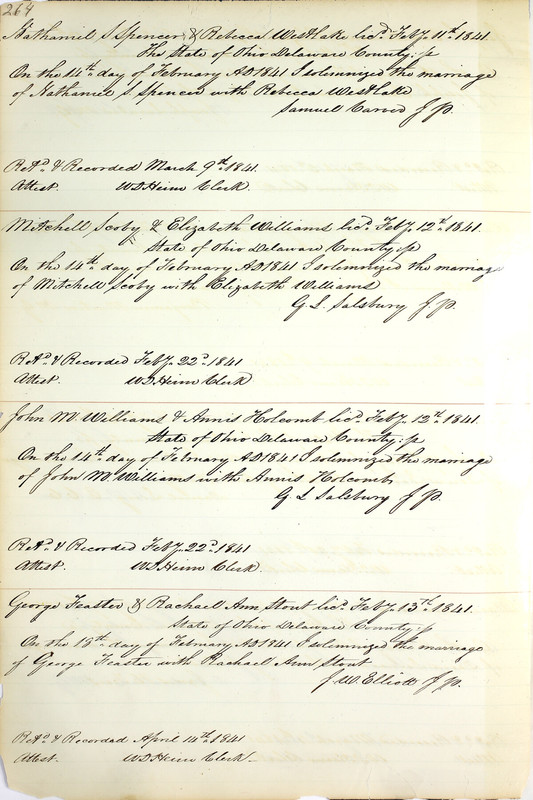 Marriage Records Vol.1 1835-1845 (p. 268)