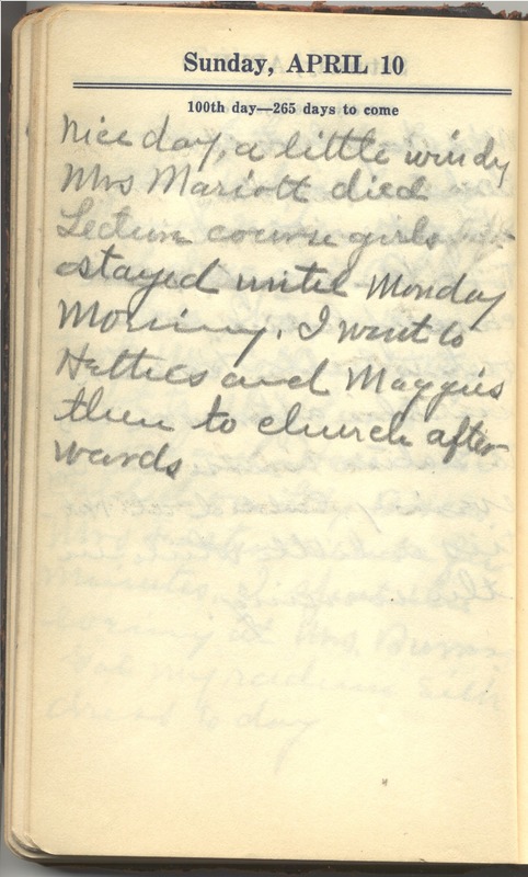 Roberta Hopkins' Diary 1927 (p. 106)