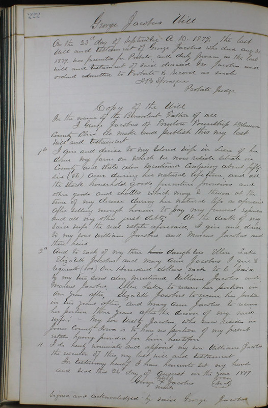 Delaware County Ohio Will Records Vol. 6 1876-1883 (p. 279)