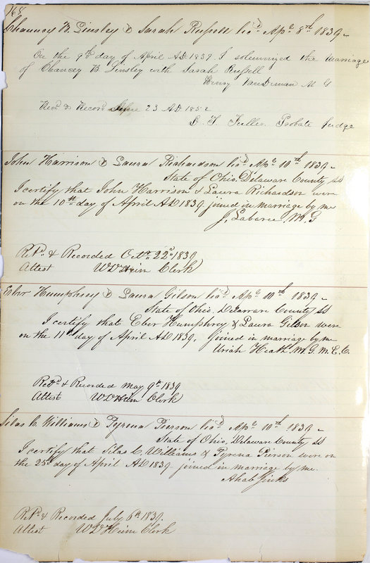 Marriage Records Vol.1 1835-1845 (p. 172)