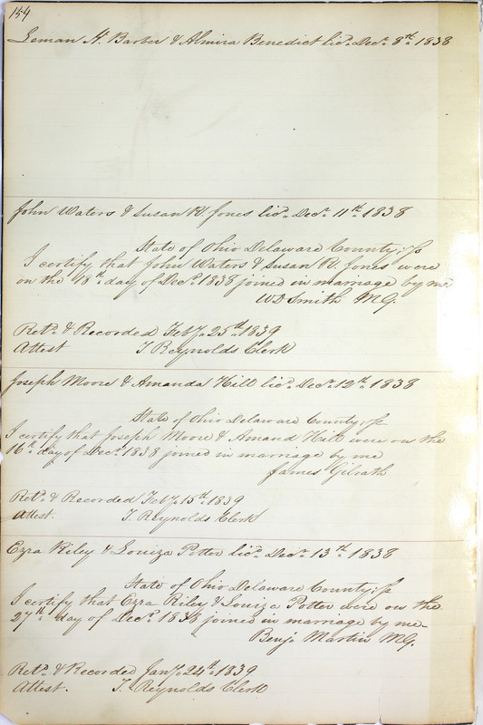 Marriage Records Vol.1 1835-1845 (p. 158)