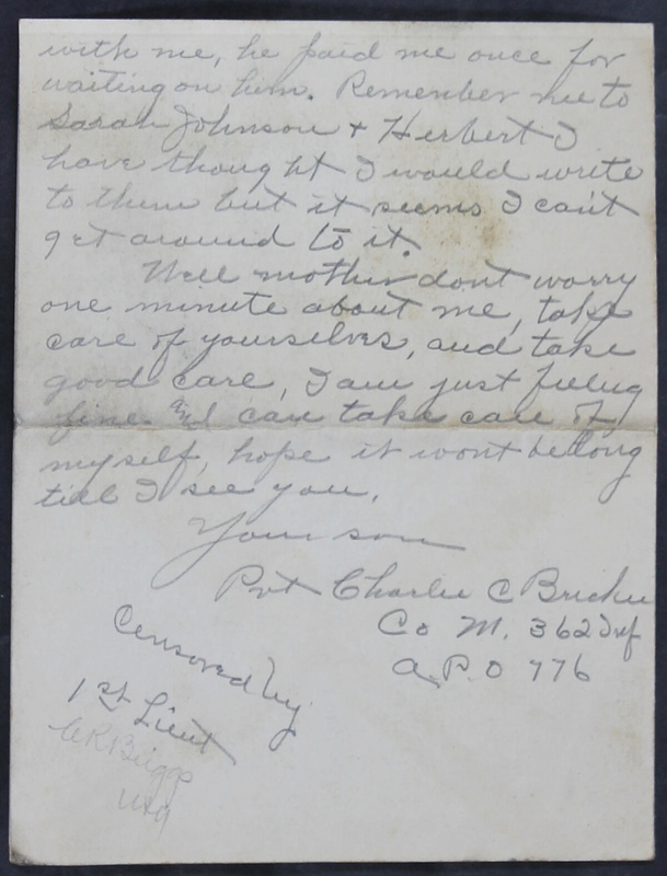 Charlie C. Bricker World War I Letters (p. 111)