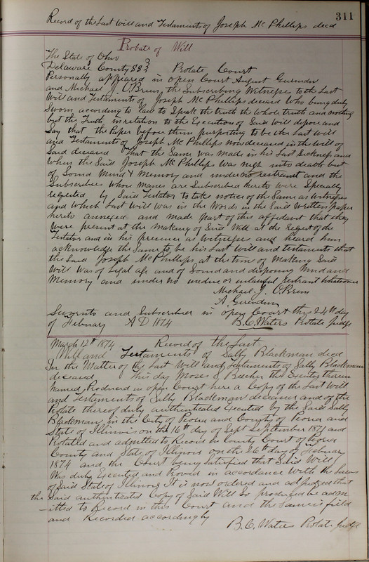 Delaware County Ohio Will Records Vol. 5 1869-1876 (p. 344)