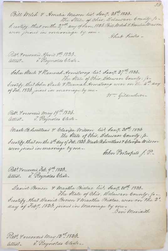 Marriage Records Vol.1 1835-1845 (p. 37)