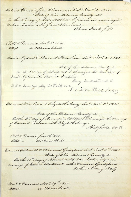 Marriage Records Vol.1 1835-1845 (p. 307)