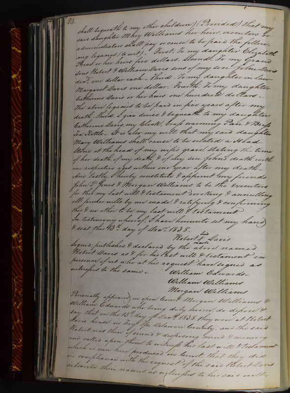 Delaware County Ohio Will Records Vol. 2 1835-1850 (p. 129)