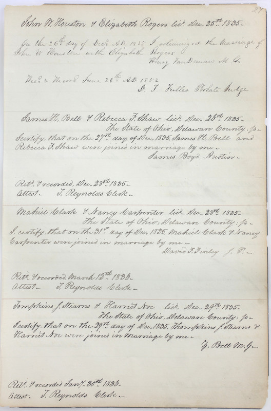 Marriage Records Vol.1 1835-1845 (p. 33)