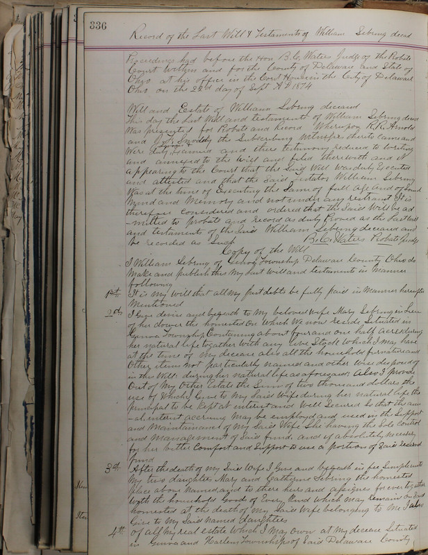 Delaware County Ohio Will Records Vol. 5 1869-1876 (p. 369)