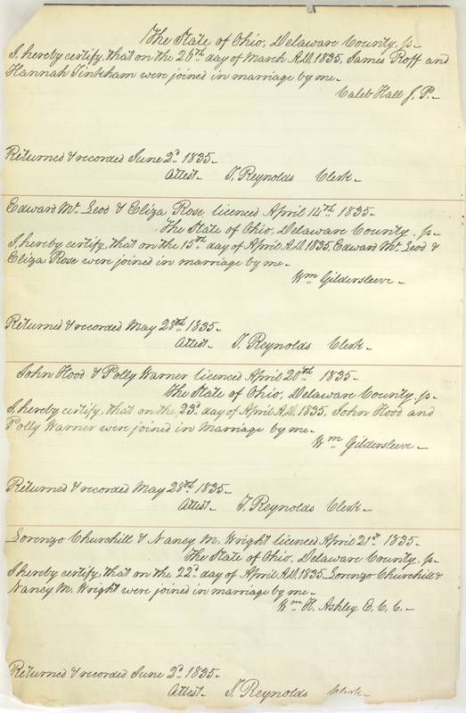 Marriage Records Vol.1 1835-1845 (p. 8)