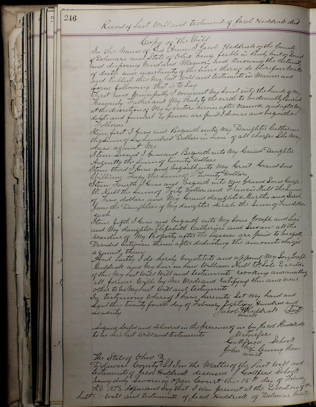 Delaware County Ohio Will Records Vol. 5 1869-1876 (p. 279)