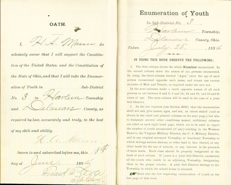 Harlem Township Enumeration of Youth Sub-District 3, July 25, 1894 (p. 3)