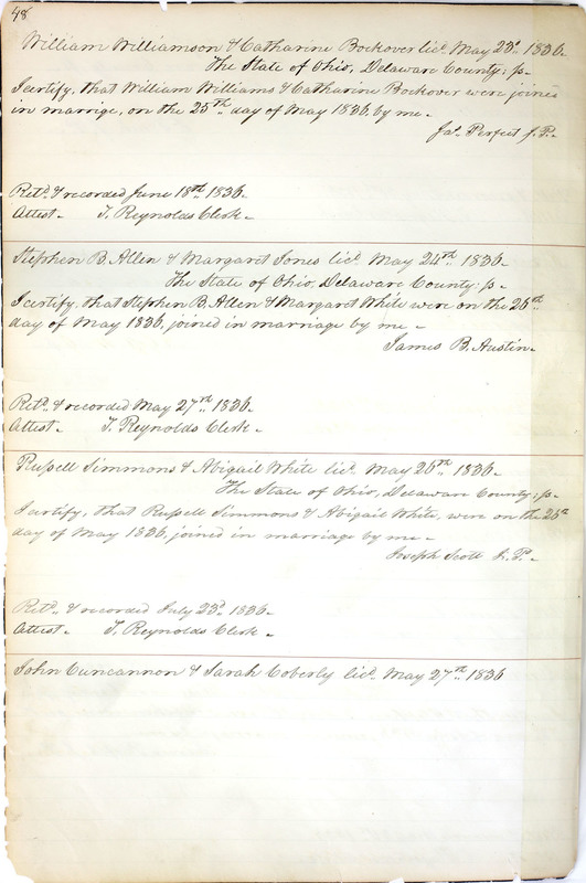 Marriage Records Vol.1 1835-1845 (p. 52)