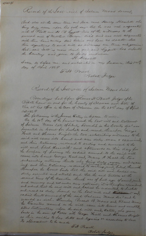 Delaware County Ohio Will Records Vol. 4 1859-1869 (p. 476)