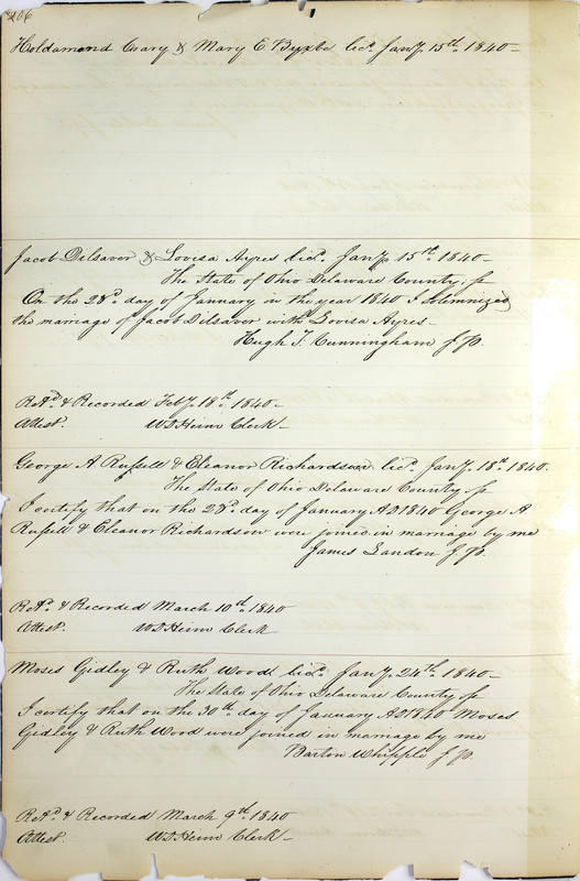 Marriage Records Vol.1 1835-1845 (p. 210)