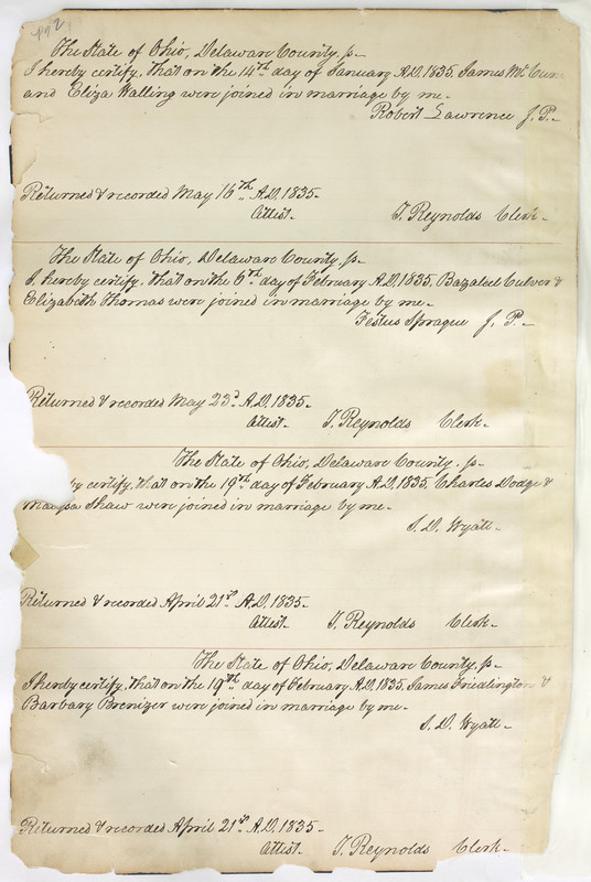 Marriage Records Vol.1 1835-1845 (p. 5)