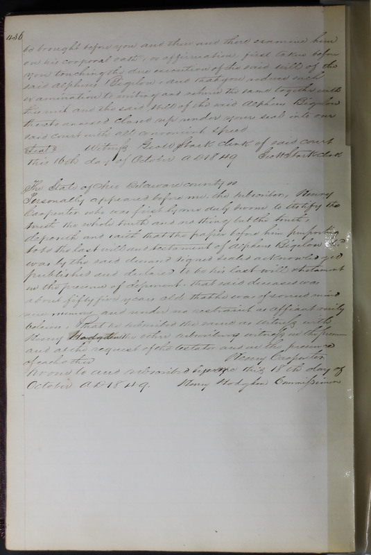 Delaware County Ohio Will Records Vol. 2 1835-1850 (p. 479)