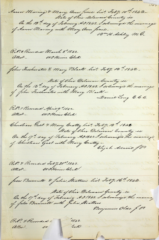 Marriage Records Vol.1 1835-1845 (p. 321)