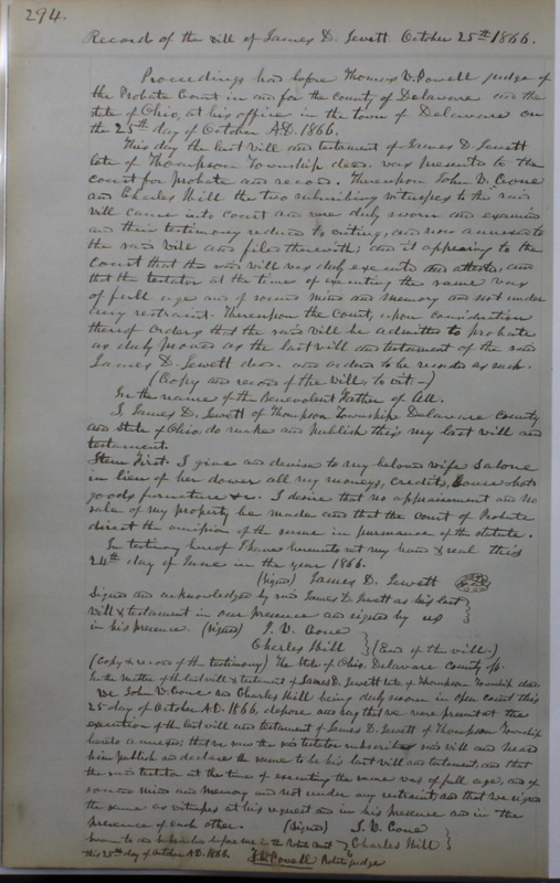 Delaware County Ohio Will Records Vol. 4 1859-1869 (p. 326)