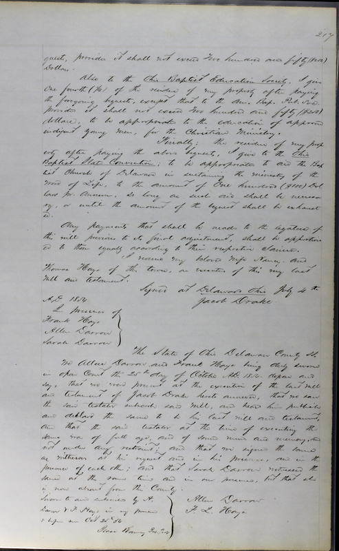 Delaware County Ohio Will Records Vol. 3 1850-1859 (p. 269)