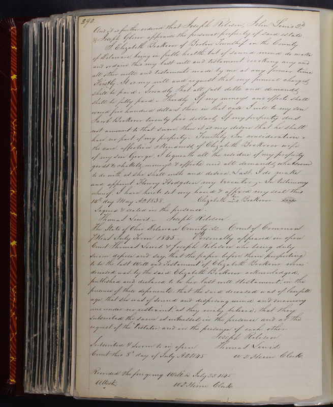 Delaware County Ohio Will Records Vol. 2 1835-1850 (p. 335)