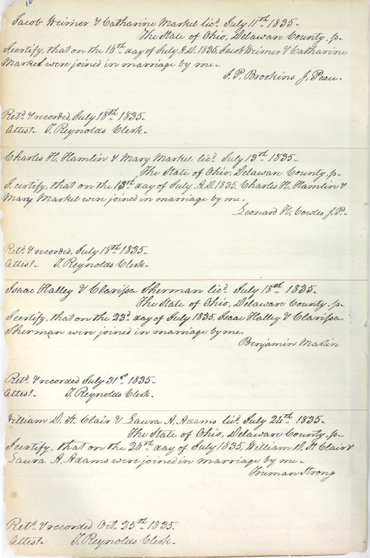 Marriage Records Vol.1 1835-1845 (p. 14)