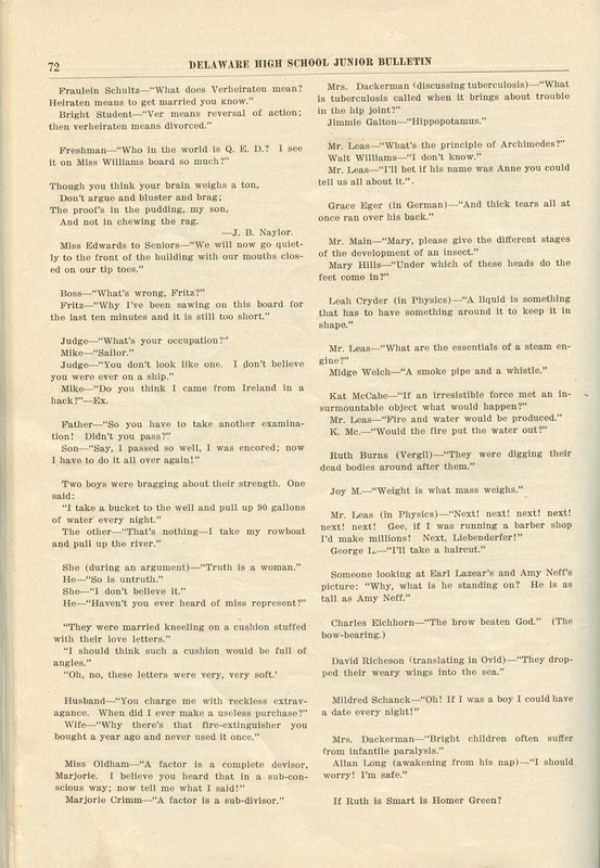 Delaware High School Bulletin 1915 (p. 74)